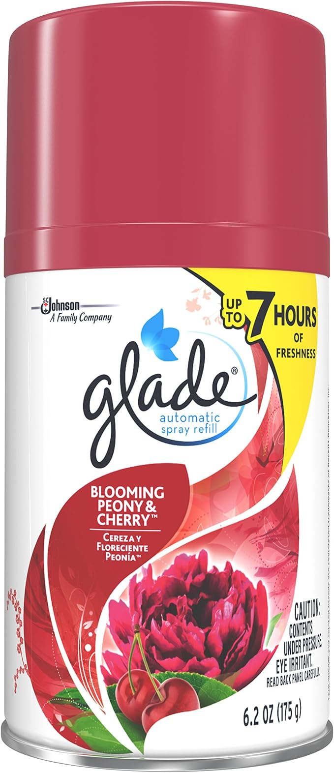 Glade Automatic Spray Refill - Blooming Peony &amp Cherry - Net Wt. 6.2 OZ (175 g) Per Refill Can - Pack of 3 Refill Cans