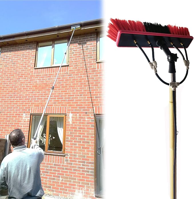 Glass Cleaning Brush Home Water Fed Telescopic Pole Kit Solar Panel Brush Rotating for Photovoltaic PanelOutdoor Window Cleaning Pole 3M - 9M Water Fed Telescopic Brush Water Fed Pole Kit