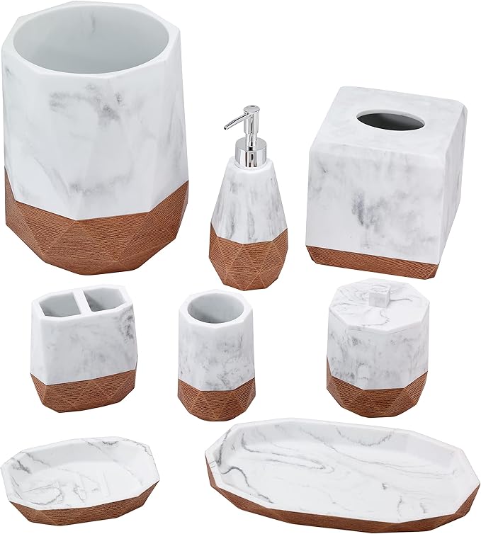 Avanti Linens Salerno Collection Decorative Wastebasket Gray