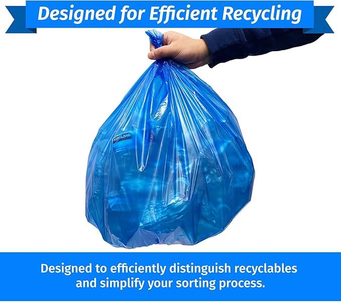 Reli. SuperValue 13 Gallon Recycling Bags | 500 count Bulk | Tall Kitchen | Blue Trash Bags