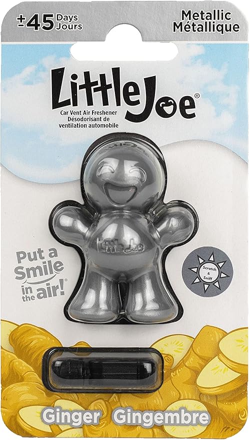 Little Joe 96430-6PK Ginger Scent Car Air Freshener Vent Clip Fights Odors for up to 45 Days Long-Lasting Freshness Cute Car Odor Eliminator Pack of 6