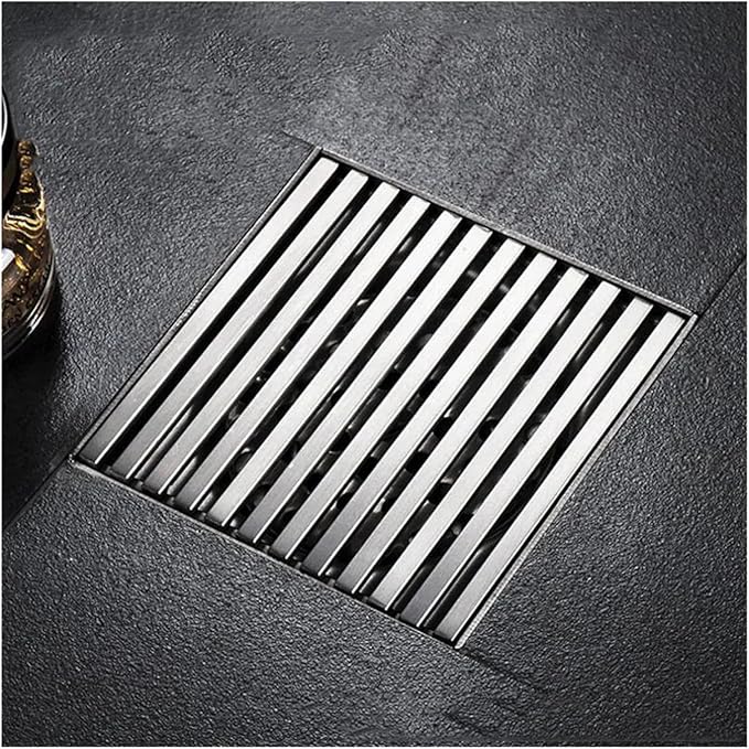 Stainless Steel Square Floor Drain Engineering Large Displacement(15x15cm)