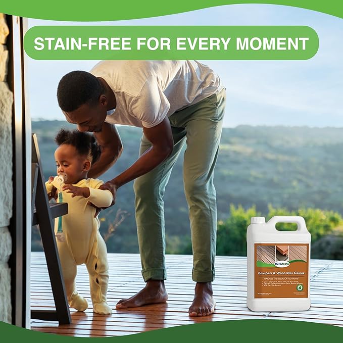 Premium Deck Cleaner Kit | Deck Cleaner and Mildew Remover | Cleans up to 1500 Sq. Ft. | Safe for Trex Timbertech &amp Wood Decking | Powerful &amp Eco-Friendly Deck's Cleaning Solution