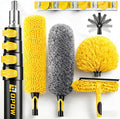 30 Foot High Ceiling Duster Kits with 7-24ft Heavy Duty Extension Pole High Reach Duster for CleaningMicrofiber Feather DusterCobweb DusterCeiling Fan DusterWindow Squeegee &amp Cleaner