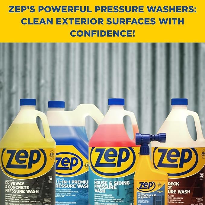 Zep House and Siding Pressure Wash Cleaner Concentrate - 1 Gallon (Case of 2) ZUVWS128 - Construction Grade Formula