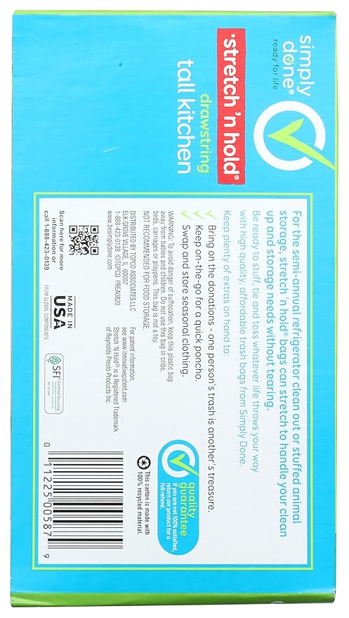 Simply Done Tall Kitchen Bags Drawstring Clean Fresh Scent 13 Gallon