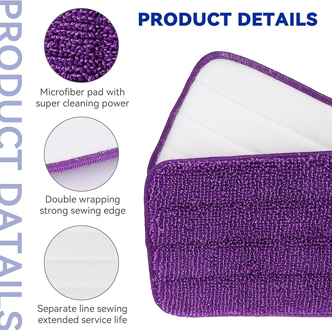 Replacement Mop Pads Fit for Rubbermaid Commercial 18 and 17 Mop - 10 Pack Wet &amp Dry Commercial Cleaning Reusable Refills Fit for Any Microfiber Flat System 18 and 17 (Colourful)