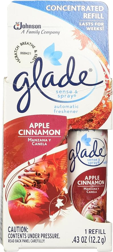 Glade Sense &amp Spray Automatic Air Freshener Refill Apple Cinnamon 0.43 oz