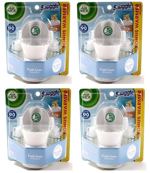 Air Wick Scented Oil 8 Refills Snuggle Fresh Linen (Warm Snuggle 8 Refills and 4 Warmers)