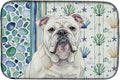 Caroline's Treasures White English Bulldog Coastal Sea Glass Dish Drying Mat Absorbent Dish Drying Mat Pad for Kitchen Counter Dish Drainer Mat for Countertop 14 x 21 Multicolor