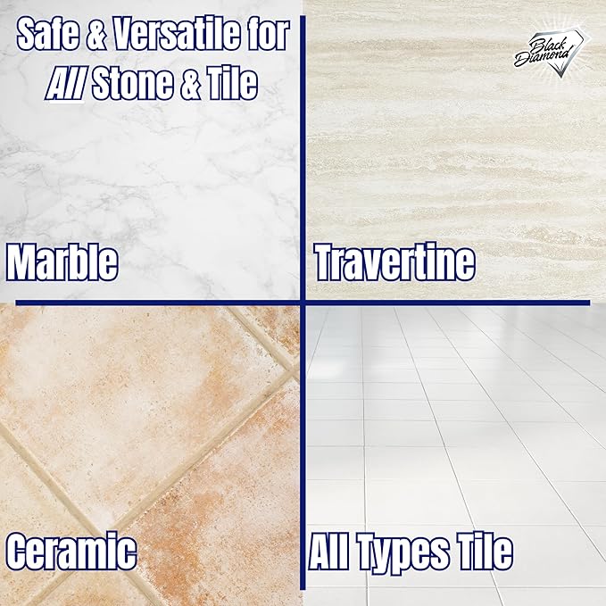 Black Diamond Stoneworks MARBLE &amp TILE FLOOR CLEANER. Great for Ceramic Porcelain Granite Natural Stone Vinyl and Brick. No-rinse Concentrate.(4-Gallons)