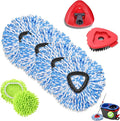 Microfiber Spin Mopping Refills Head for Oceda RinseClean 2-Tank System1 Gray Mop Scrub Brush + 1 Mops Base + 6 Pack Easy Cleaning Mop Heads Replacements
