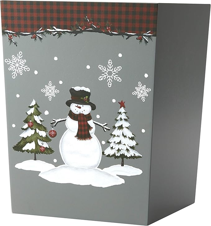 SKL Home Woodland Winter Wastebasket Red