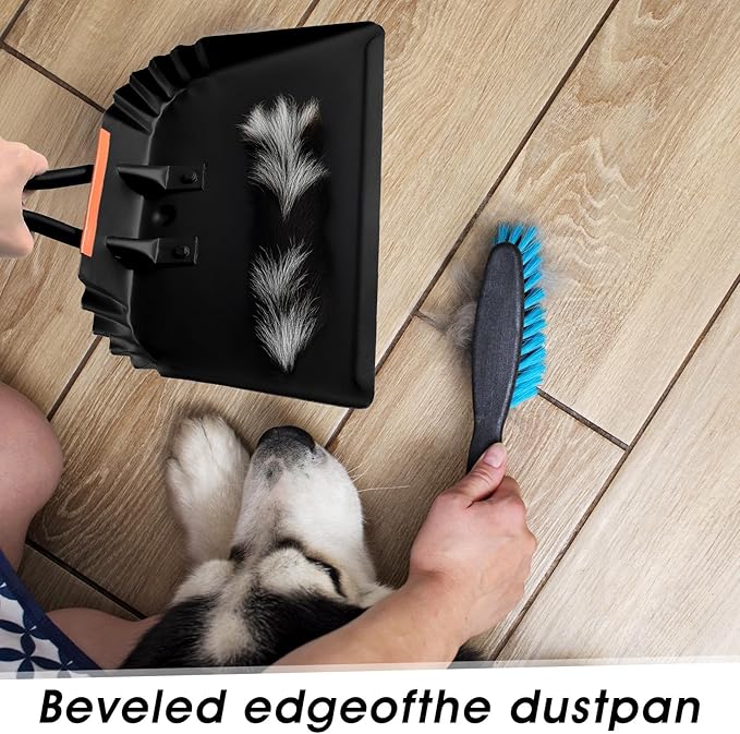 4 Pack 12 inch Heavy Duty Metal Dustpan Large Wide Dust Pans for Household Handheld Wide Scooper and Debris Cleaning Tool Ideal for Home and Commercial Use (Black)