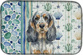 Caroline's Treasures Blue Roan &amp Tan English Cocker Spaniel Coastal Sea Glass Dish Drying Mat Absorbent Dish Drying Mat Pad for Kitchen Counter Dish Drainer Mat for Countertop 14 x 21 Multicolo