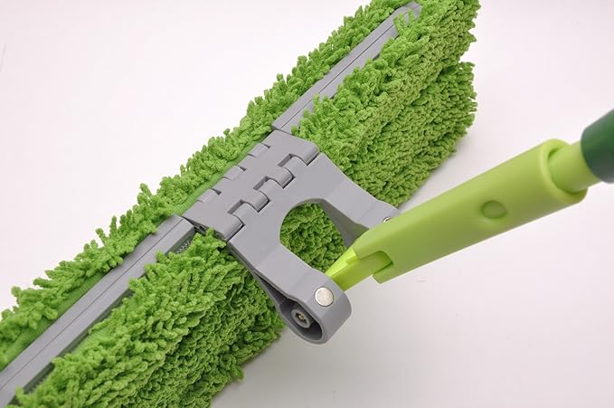 CleanAide Microfiber Hardwood Floor Mop – Flat Wet and Dry Flip System for Mopping Dusting Cleaning – for Laminate Tile Vinyl Wood Flooring – Adjustable Extension Handle + 2 Reusable Pads