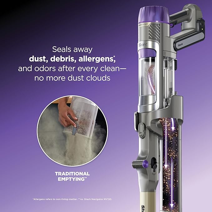 Shark Cordless Vacuum Cleaner with HEPA Filter PowerDetect Clean &amp Empty Powerful Suction Auto-Empty System Pet Hair Pickup Carpets &amp Hardfloor Dark Gray IP3251