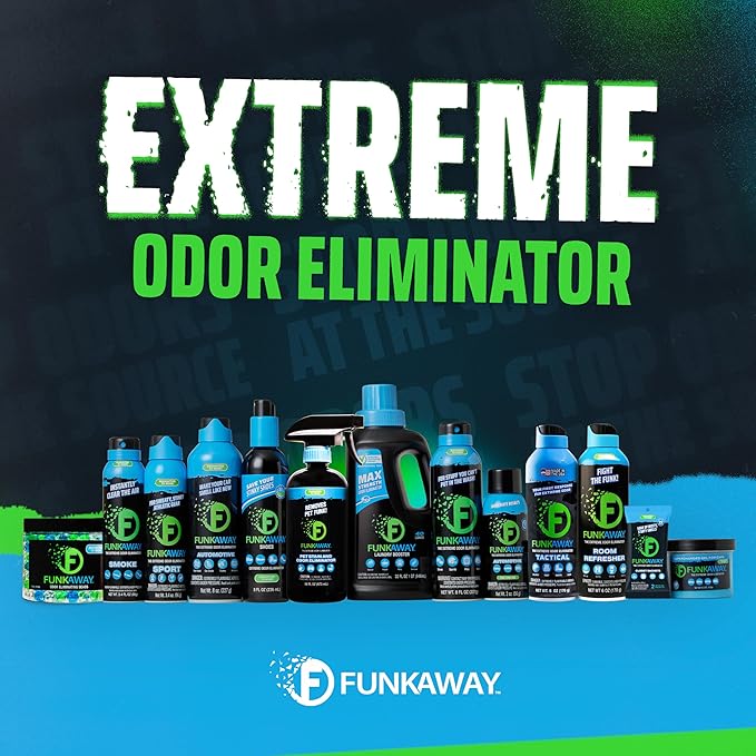 FunkAway Extreme Odor Eliminating Closet Refresher AeroSpray 6 oz. Odor Eliminating Spray Removes Musty Stuffy Sweaty and Stinky Airborne Odors