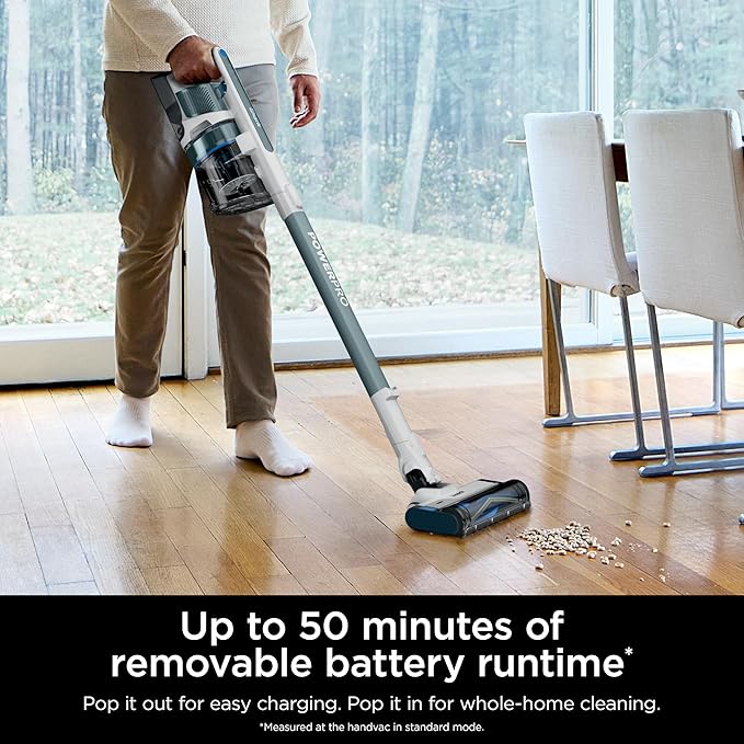 Shark PowerPro Plus Cordless Stick Vacuum Lightweight Rechargeable FloorDetect Technology HEPA Filter Up to 50-Minute Runtime Powerful Pet Hair Pickup Carpets &amp Hard Floors Pure Water IZ3