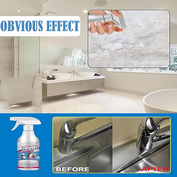 Bathroom Descaler Foam Cleaner New Stubborn Stains Cleaners Multipurpose Bathrooms Foam Cleaners 2.02 Oz All Purpose Rinse Cleaning Foams for BathtubGlassFaucetToilet (3 Pcs)