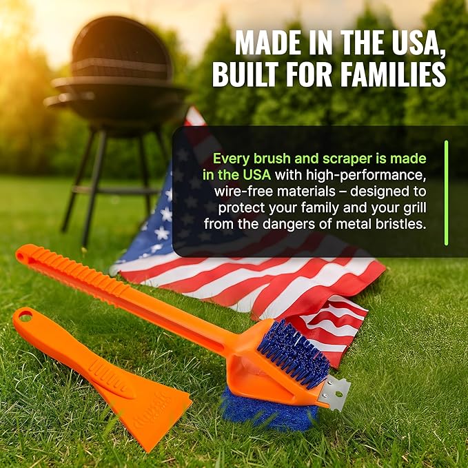 Citrusafe BBQ Grill Cleaner Spray 3in1 Grill Brush &amp Cookbox Scraper