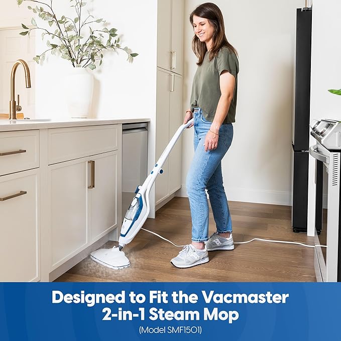 Vacmaster 952779 Microfiber &amp Washable Replacement Mop Pads 4 pack for SMF1501 2-in-1 Steam Mop