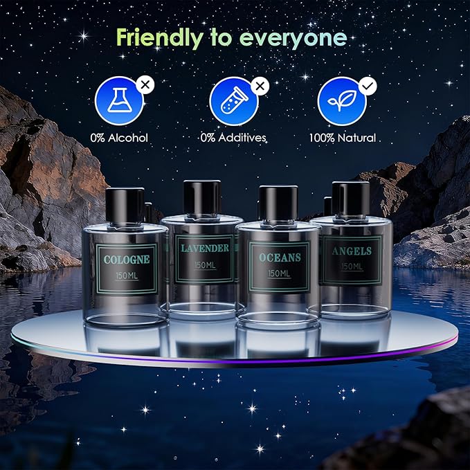 Smart Car Air Freshener DiffuserRGB Music Syncing LightAuto On/OffCar Air Freshener 150ml Capacity for 6 MonthsSuitable for Cars Offices and Living rooms