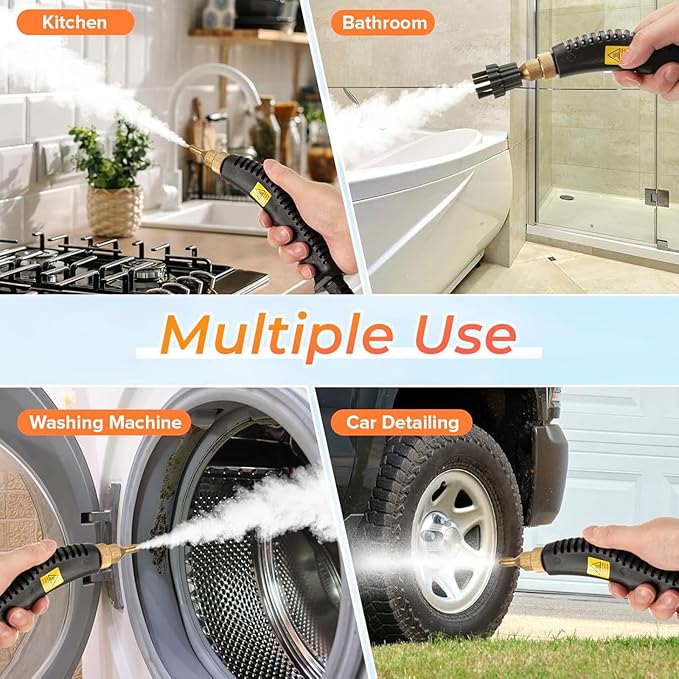 Handheld Steam Cleaner2500W Steam Cleaner High Pressure Steamer for Cleaning Handheld Portable Steam Cleaners for Home Steamer for CarUpholstery Kitchen Bathroom Grout and Tile