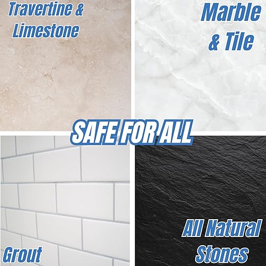 Natural Stone Shower Sealer Quart + Ultimate Grout Cleaner with Brush Quart (2-Pack) – Seals &amp Protects Showers Deep Cleans Tile &amp Grout