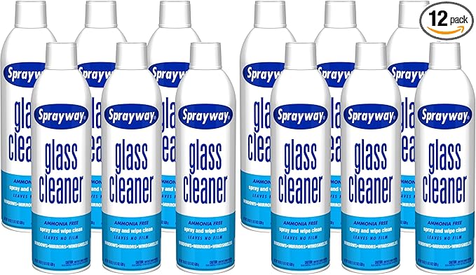Sprayway Glass Cleaner with Foaming Spray for a Streak-Free Shine for Home and Automotive Use19 oz.(Pack of 12)