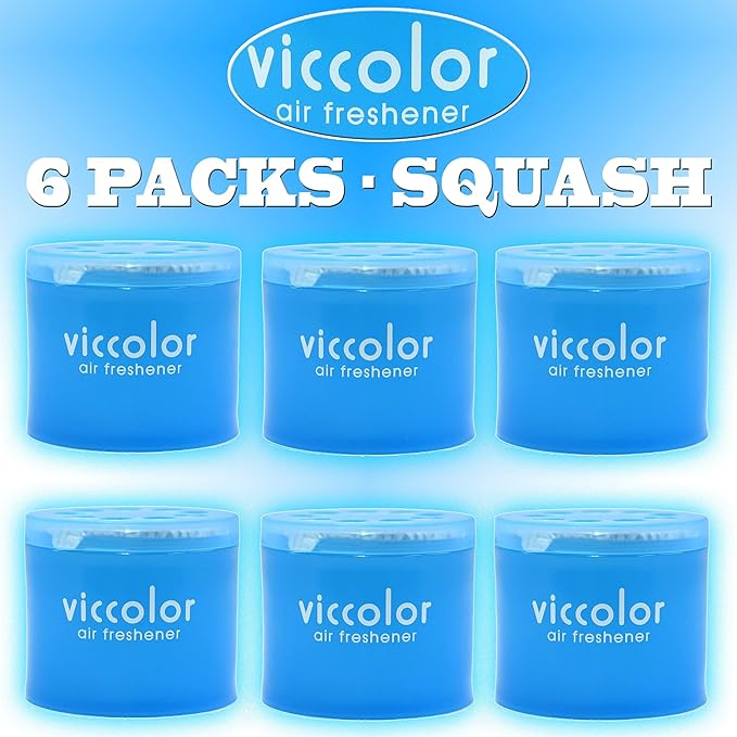 6-pack Viccolor Squash (Refreshing Citrus Scent With Woody Musk Fragrances) Car Luxury Air Freshener JDM Genuine Diax Japan for Home/office/Auto/Rv