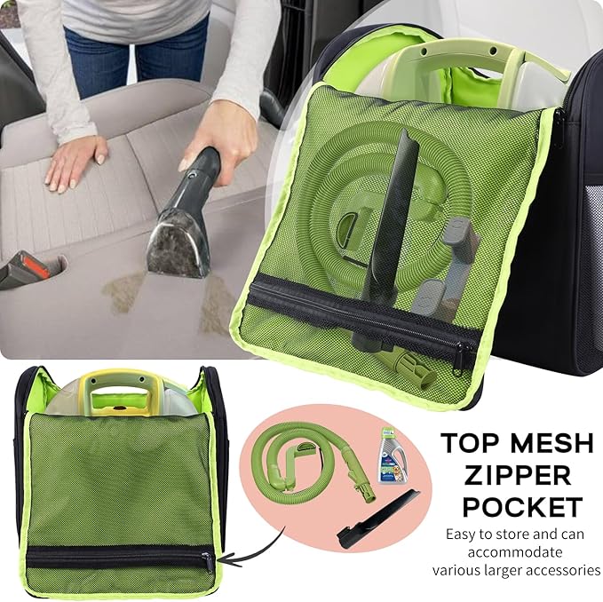 Carry Bag Compatible with BISSELL Little Green Mini Carpet and Upholstery Cleaner 4075/4075L/4075FMore Pockets Storage Bag for BISSELL Little Green CleanerPortable Carry CaseBag Only