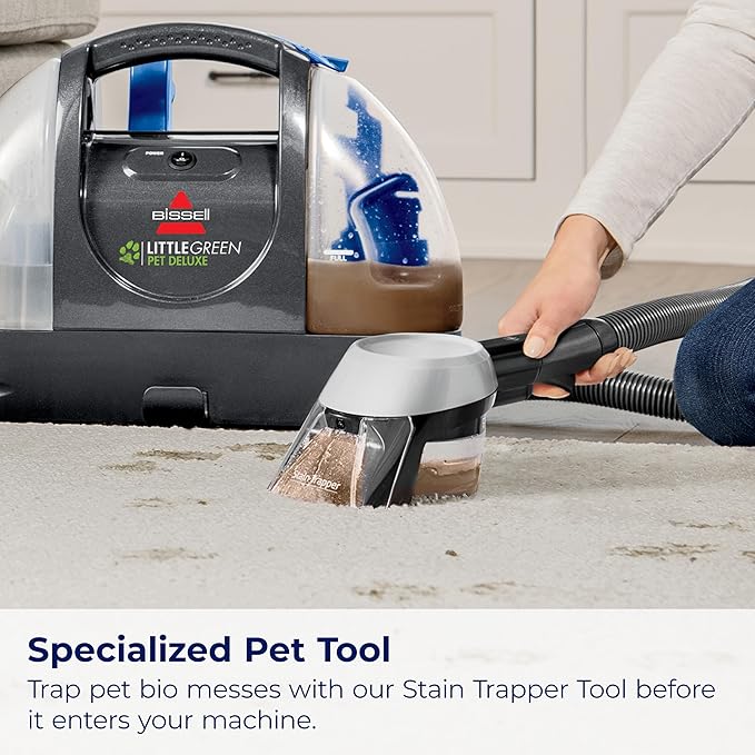 Bissell Little Green Pet Deluxe Portable Carpet Cleaner and Car/Auto Detailer 3353 Gray/Blue