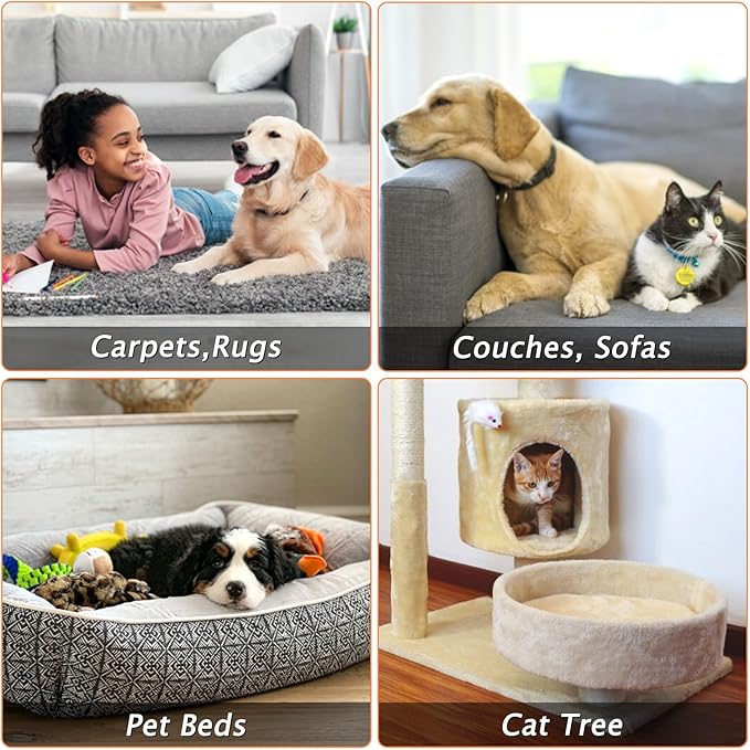 Carpet Rake for Pet Hair Removal - Reusable Pet Hair Remover 60” Adjustable Long Handle Cat Dog Carpet Rake Scraper Dog Hair Rake Brush for Rugs Mats Couch