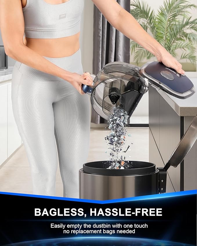 Bagless Canister Vacuum Cleaner1600W Powerful High-Suction Bagless Canister Vac with 4.5QT Dust CupPop-N-Go BrushHEPA FilterDual Motors&amp4 Cleaning ToolsPerfect for Low-Pile Carpets&ampHard F