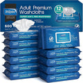 Inspire Adult Wet Wipes Wash Cloths | Adult Wipes for Incontinence &amp Cleansing for Elderly 8x12 Count 12 packs of 50