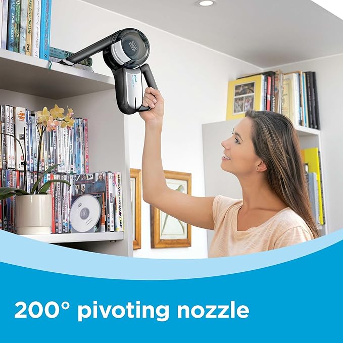 BLACK+DECKER dust buster PIVOT VAC Handheld Vacuum Cordless Car Vacuum Portable Rechargeable Extendible Crevice Tool and 200 Degree Pivoting Nozzle Strong Suction Lightweight (BDH2000PL)