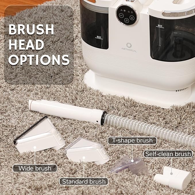 Airthereal Portable Upholstery Spot Cleaner Instant Heating Carpet Cleaner Machine Shampooer Machine with Self-Cleaning 14 Kpa Stain Remover Deep Cleaner for Pets Stairs Car Seat and Couch