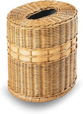 The Basket Lady Drop-in Oval Wicker Waste Basket with Removable Metal Liner Sandstone 12 L x 9.5 W x 12 H 3 Gallon Capacity