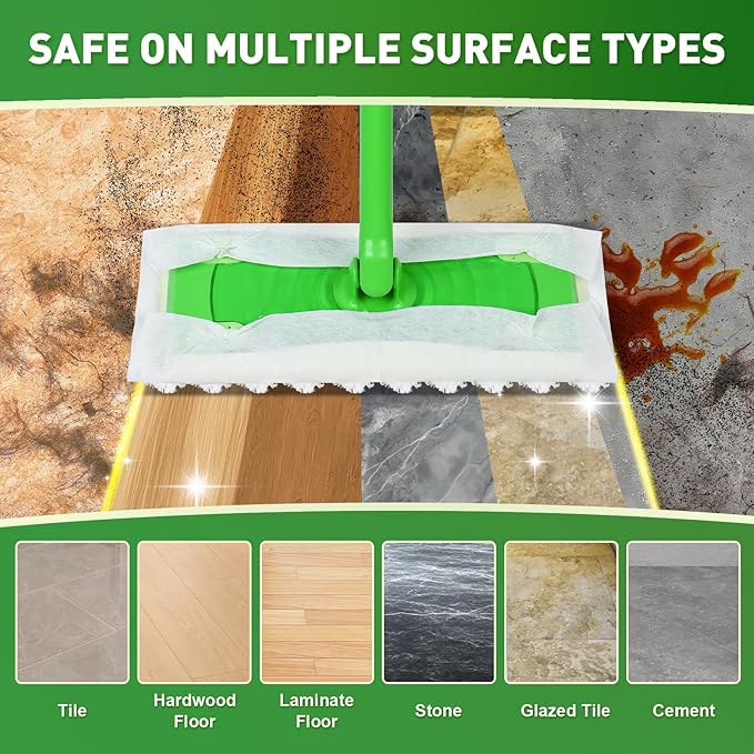 100ct Dry Sweeping Cloths for Swiffer Sweeper Mop Heavy Duty Microfiber Duster Mop Pad Refills Captures Dust &amp Pet Hair for Hardwood Floors and Multi-Surface Cleaning