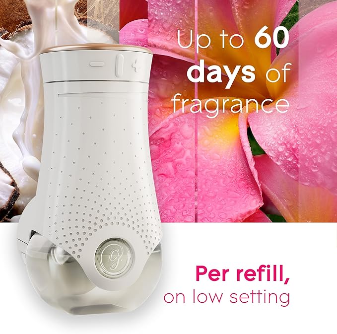 Glade PlugIns Refills Air Freshener Scented and Essential Oils for Home and Bathroom Exotic Tropical Blossoms 6.7 Fl Oz 10 Count