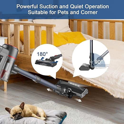 Intercleaner Corded Vacuum Cleaner 20KPa Powerful Suction with 600W Motor Electric Floor Brush 4 in 1 Lightweight Bagless Stick Vac with Handheld for Hardwood Floor Carpet Car Pet Hair