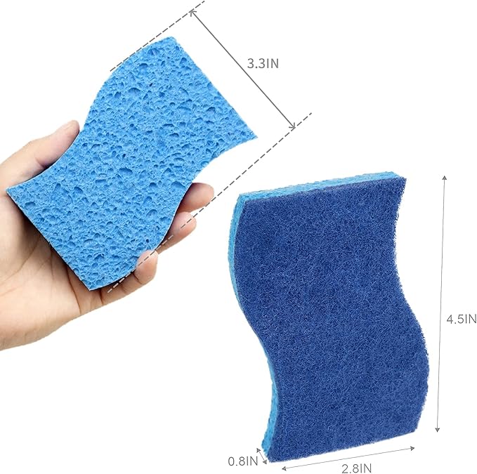 CELOX 24 Non-Scratch Scrub Sponges for Washing Dishes Blue