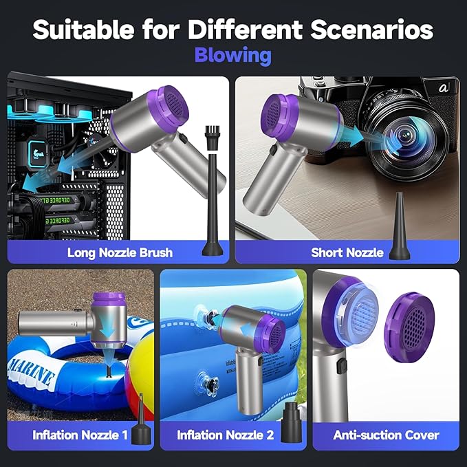 Car Vacuum Portable Cordless 22000PA High Power handheld Vacuum Cleaner with Brushless Motor11 in 1 Mini Hand Held Vacuum Cordless Rechargeable Air Duster/Blower/Pump for Car Home Pet Office