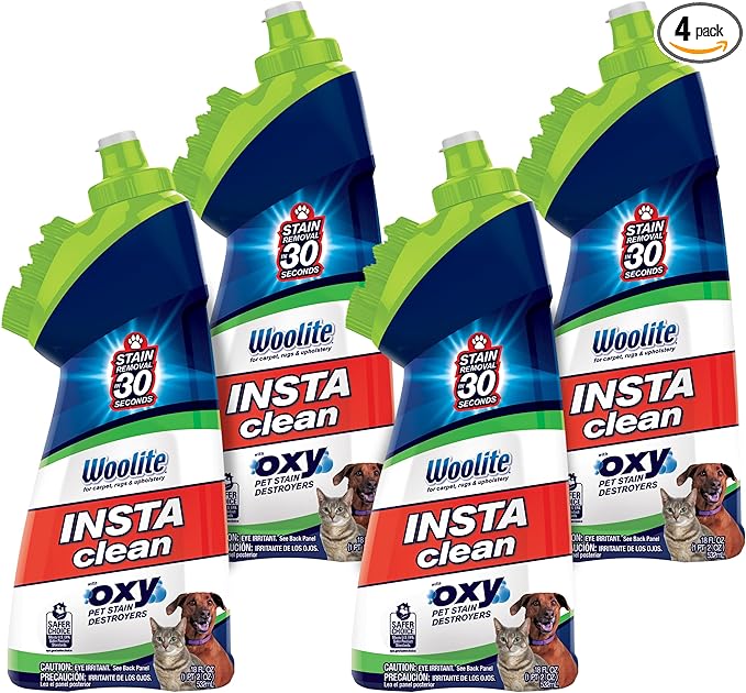 Bissell InstaClean Oxy Pet Spot and Stain Remover with Brush Head 4 pack 17409