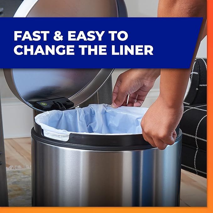 Hefty Made to Fit Trash Bags Fits simplehuman Size G (8 Gallons) 100 Count (5 Pouches of 20 Bags Each)