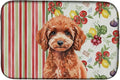 Caroline's Treasures Miniature Red Poodle Vegetables Dish Drying Mat Absorbent Dish Drying Mat Pad for Kitchen Counter Dish Drainer Mat for Countertop 14 x 21 Multicolor