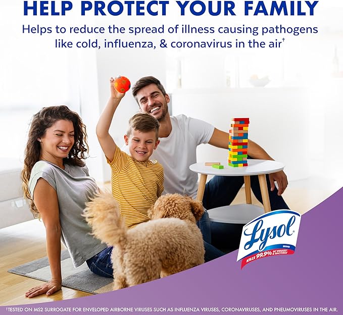 Lysol Air Sanitizer Spray with Bacterial Odor Eliminator for Home &amp Office Sanitizing Air Spray Air Freshener Alternative Lavender Sky Scent 10 oz (Pack of 3)