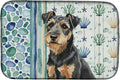 Caroline's Treasures Black and Tan Lakeland Terrier Coastal Sea Glass Dish Drying Mat Absorbent Dish Drying Mat Pad for Kitchen Counter Dish Drainer Mat for Countertop 14 x 21 Multicolor