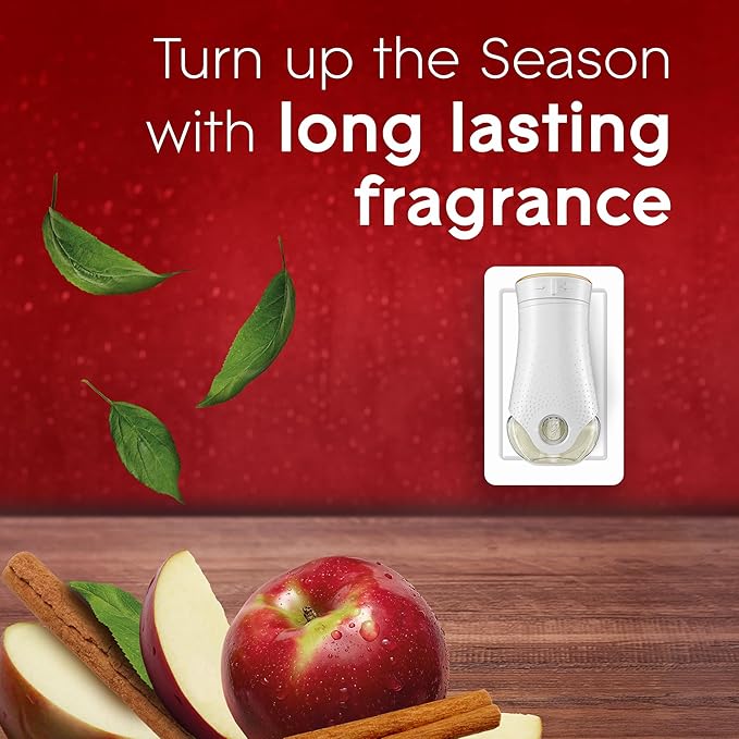 Glade PlugIns Refills Air Freshener Scented and Essential Oils for Home and Bathroom Autumn Spiced Apple 4.69 Fl Oz 7 Count